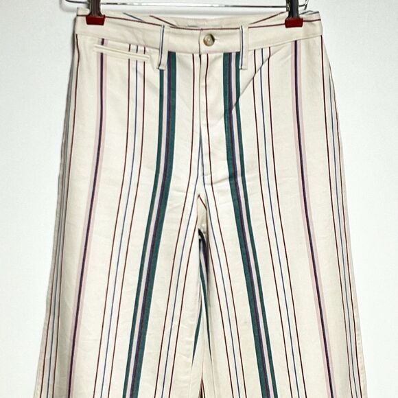NWOT Madewell Emmmett wide leg High Rise Striped Crop Pants Sz 27 - Picture 7 of 8